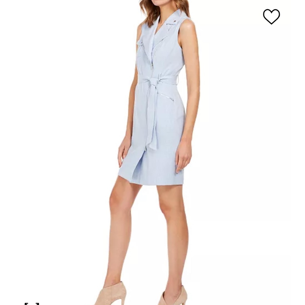 Calvin Klein Zip-Front Belted Dress- size 4